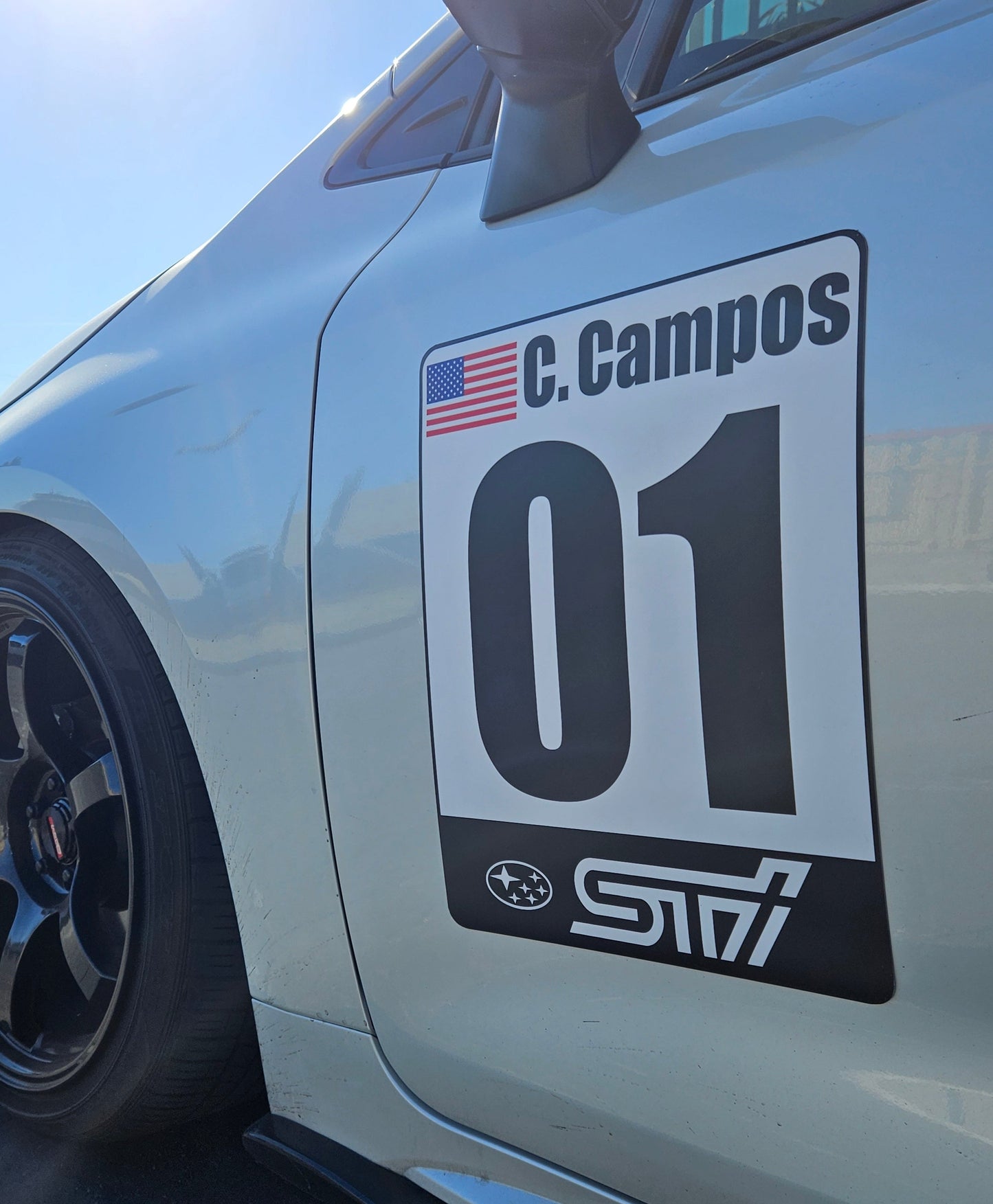 Custom Track Racing Number Set with Flag Name | Vinyl or Magnet