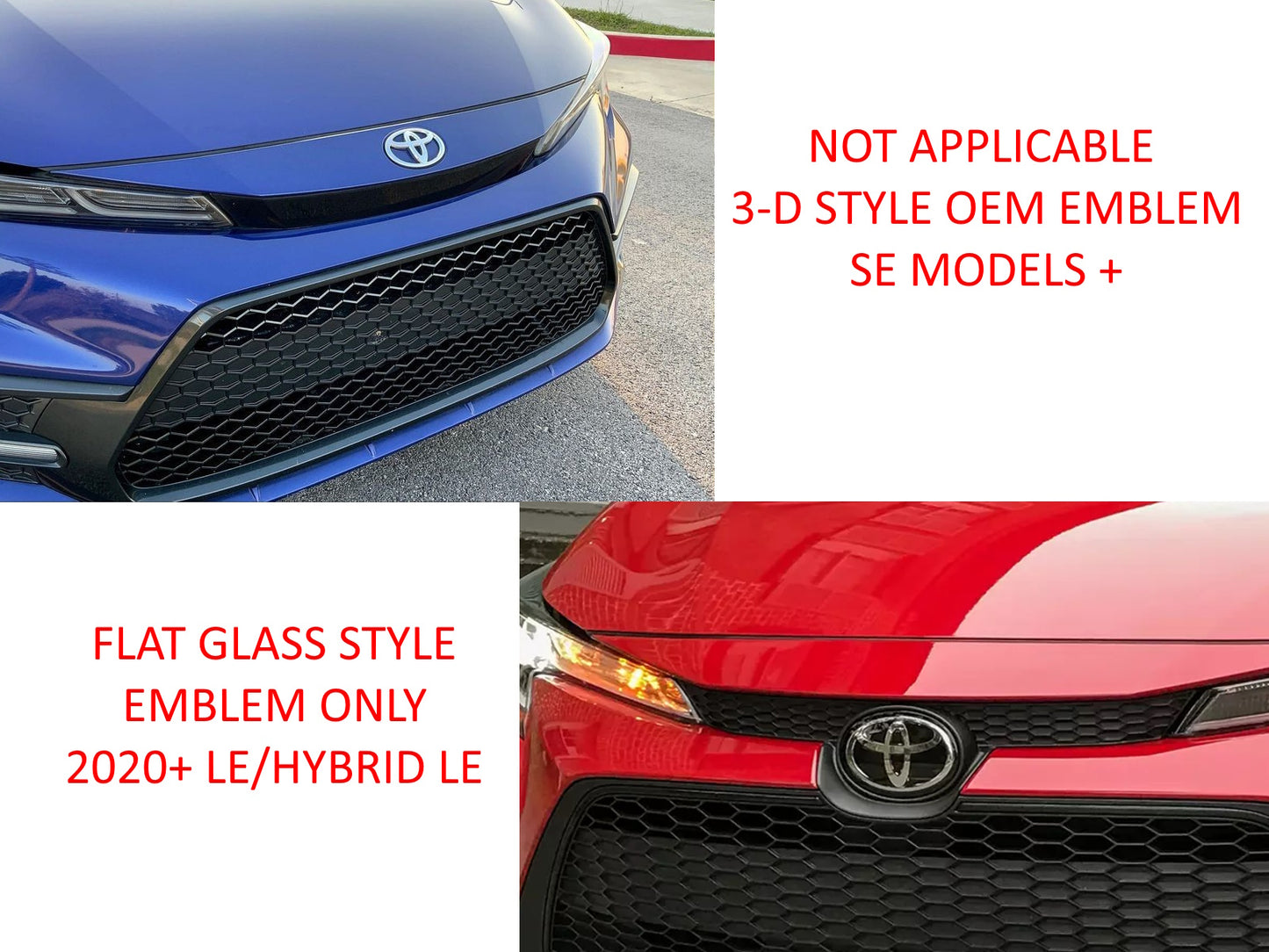 2020 - 2024 Toyota Corolla Sedan Stealth Front Emblem Vinyl Overlay