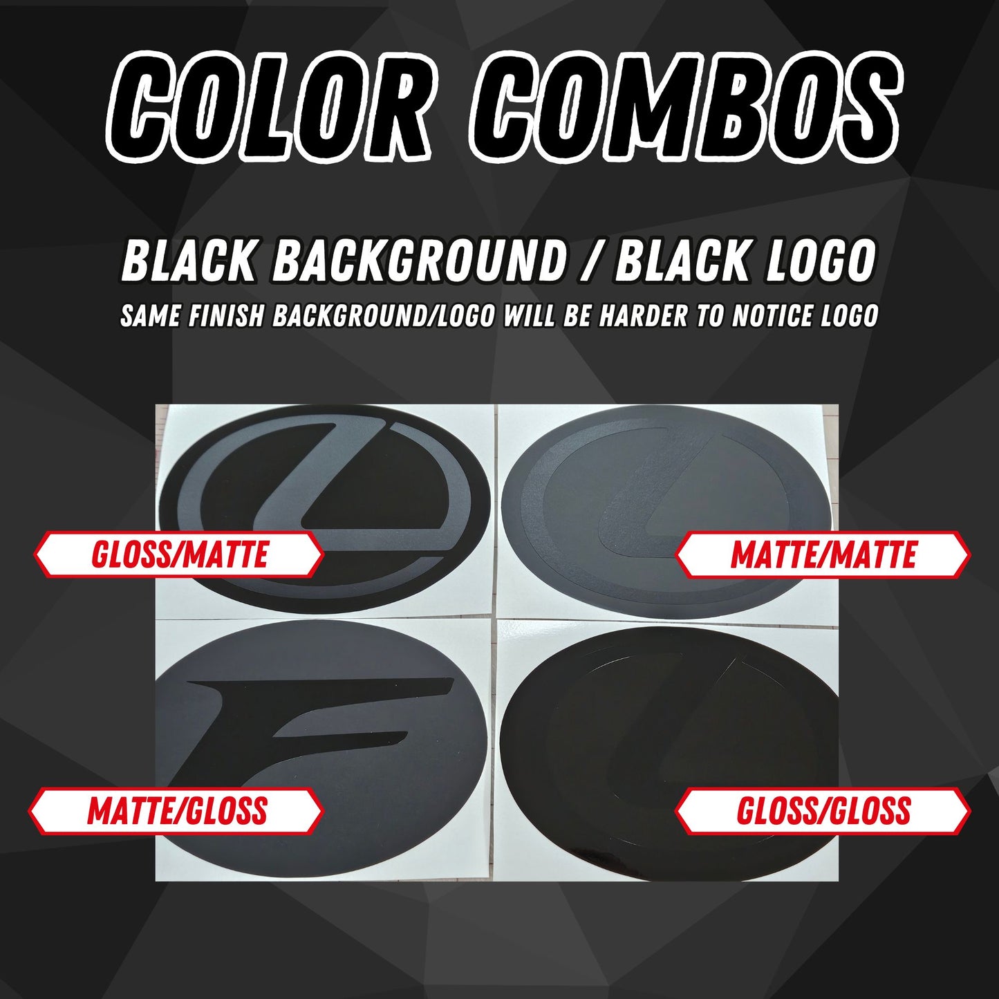 Lexus RCF/GSF Stealth Emblem Front Vinyl Overlay