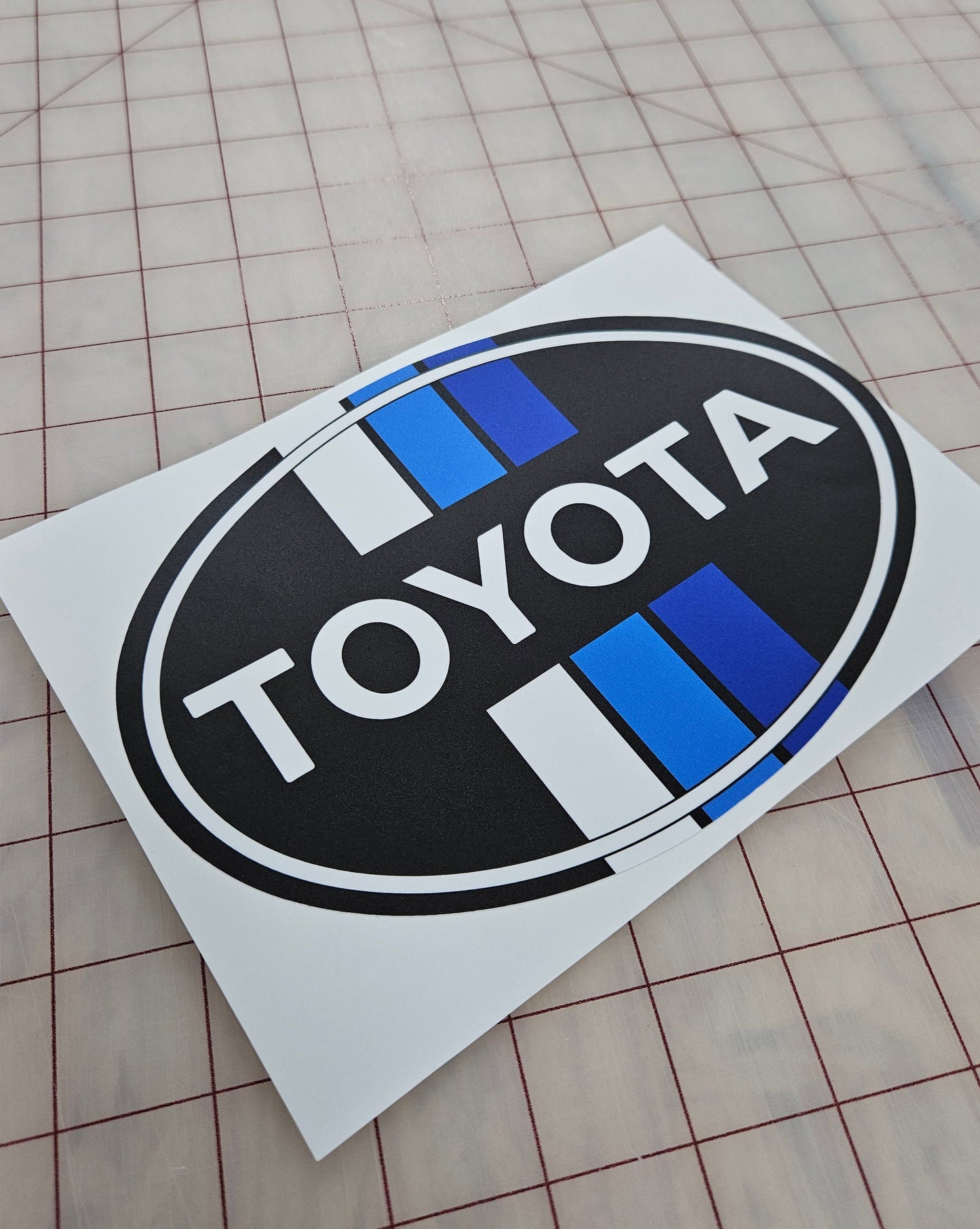 2018-2023 Toyota Tacoma Blue-Striped Front Emblem Vinyl Overlay