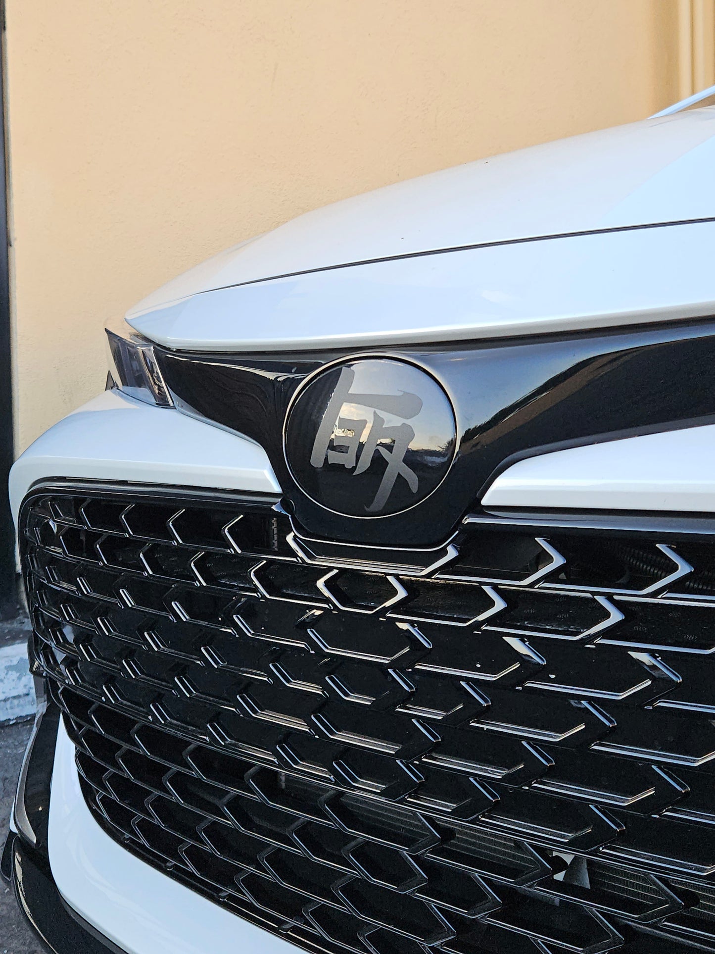 2019 - 2025 Toyota Corolla Hatchback Stealth Front Emblem Vinyl Overlay