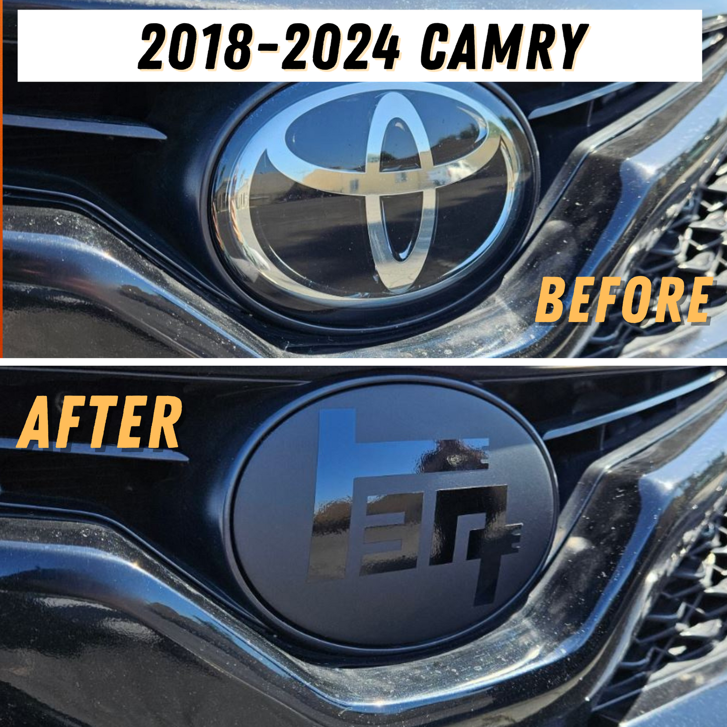 2018-2024 Toyota Camry Stealth Front Emblem Vinyl Overlay