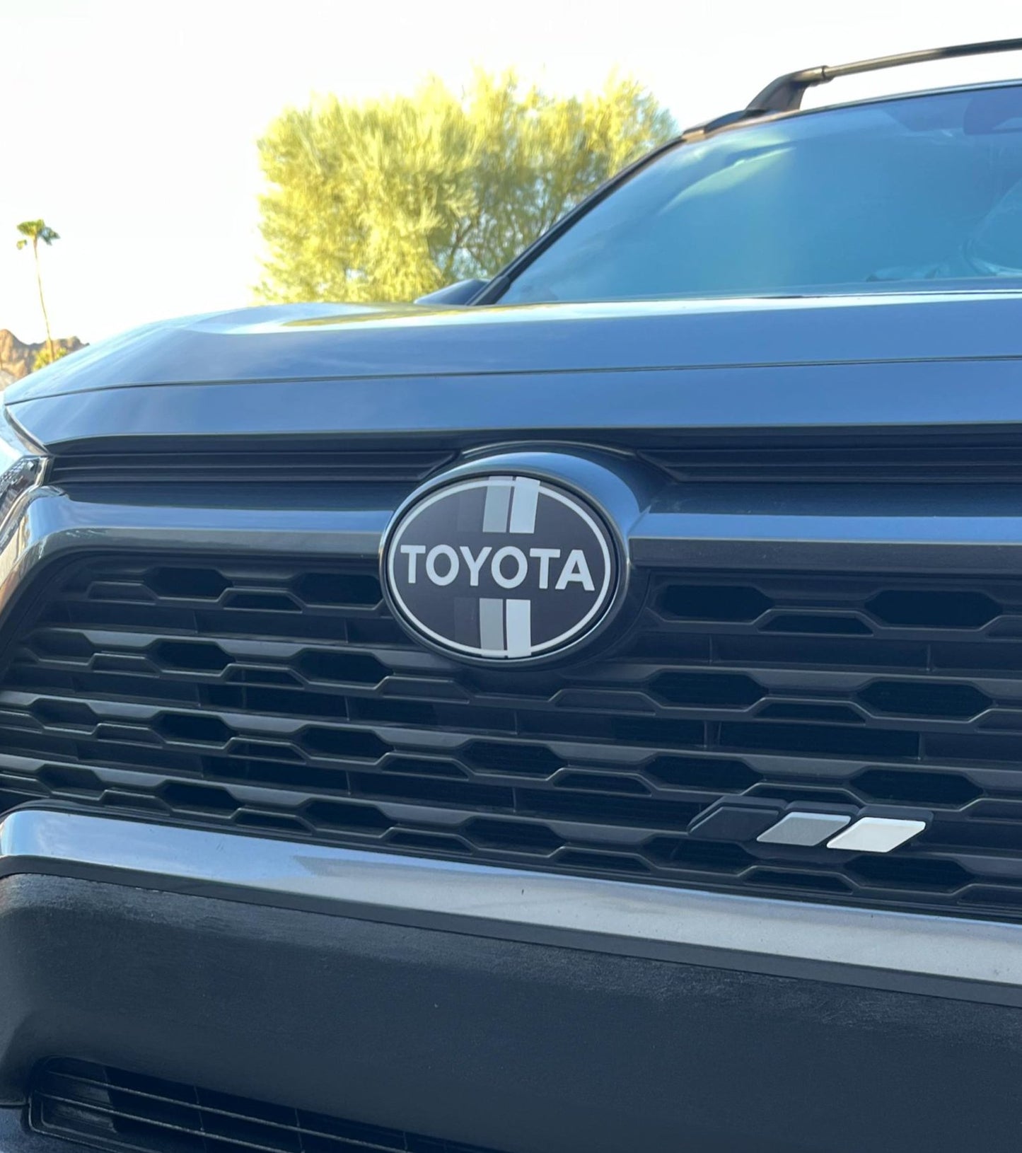 2016 -2025 Vintage Grey Toyota RAV4 Front Emblem Vinyl Overlay
