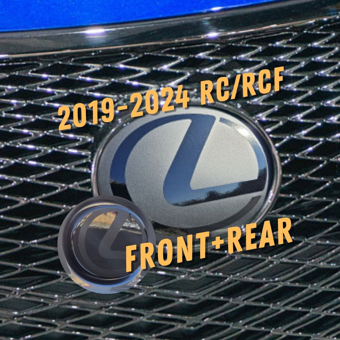 2019 - 2024 Lexus RCF/RC Stealth Emblem Set Vinyl Overlay Front & Rear
