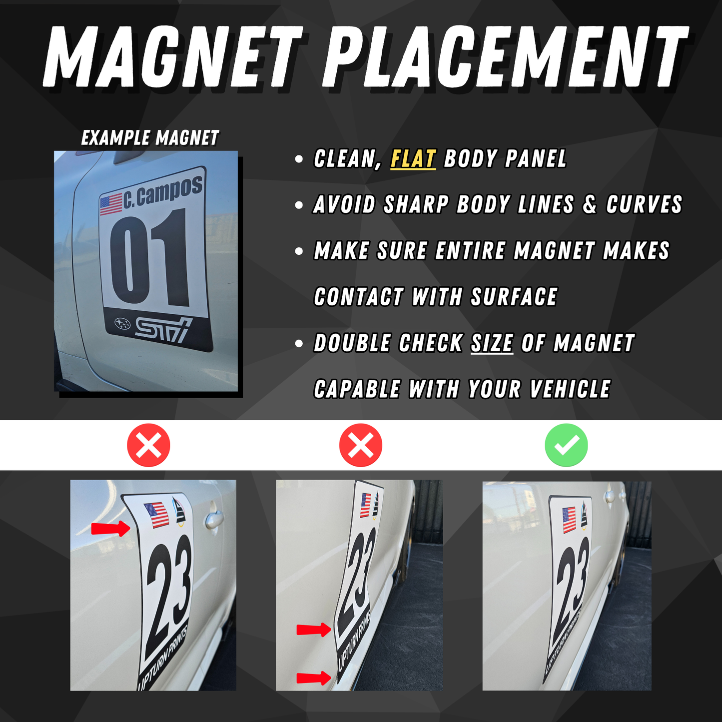 Custom Track Racing Number Set with Logo | Vinyl or Magnet