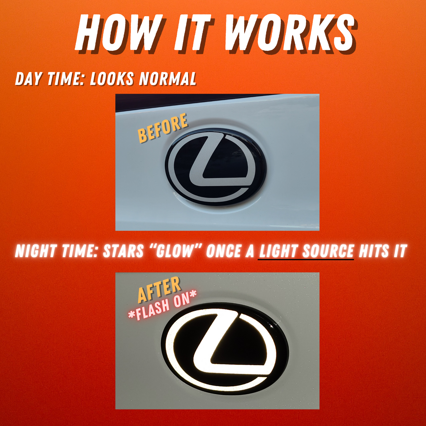 Reflective Lexus Rear Emblem Vinyl Overlay Decal