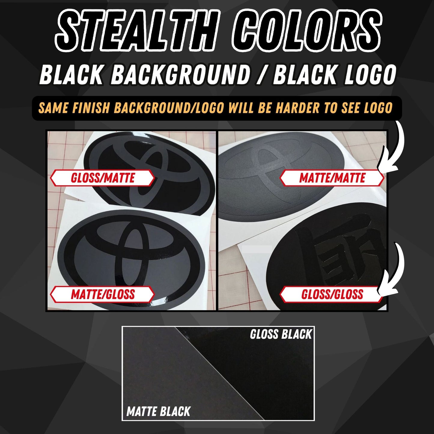 2017 - 2019 Toyota Corolla Sedan Stealth Front Emblem Vinyl Overlay