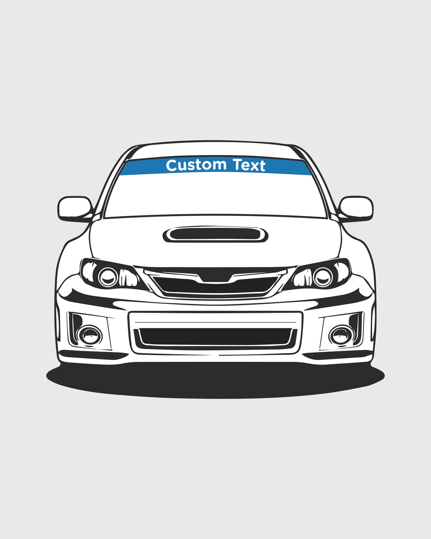 custom two-color 55" digital front car window banner. universal fit for all car windshields, trim to size