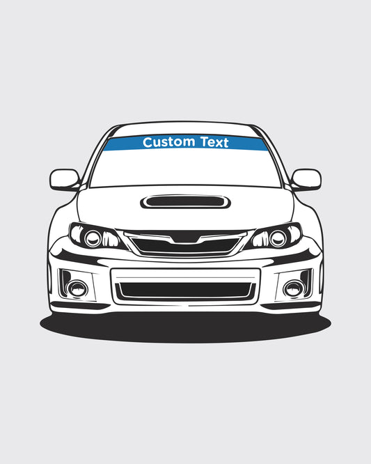 custom two-color 55" digital front car window banner. universal fit for all car windshields, trim to size