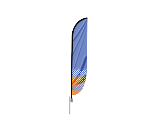 full-color printed custom feather convex flag and banner in multiple sizes and optional hardware. fast turnaround and design assistance is available
