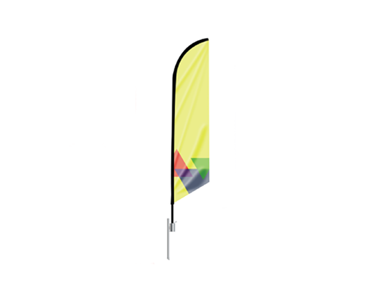 custom feather angled flag and banner to advertise your business and logo. fast turnaround and design assistance available