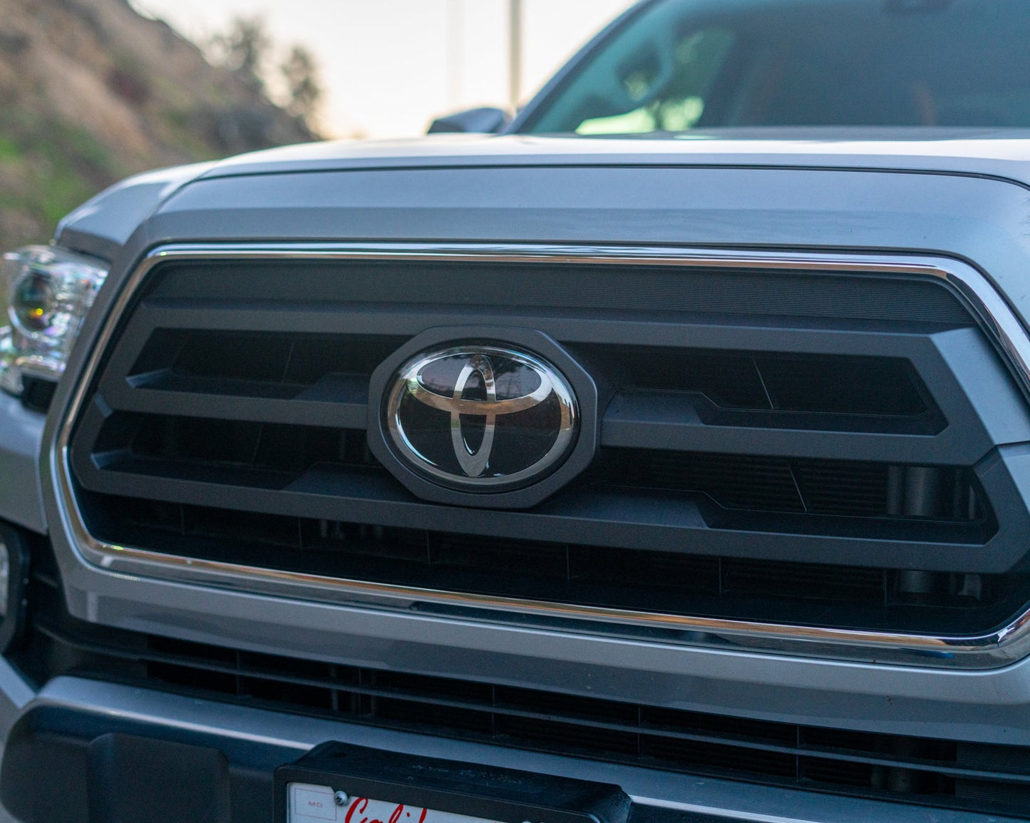2018-2023 Toyota Tacoma Topographic Front Emblem Vinyl Overlay - "TEQ" Logo
