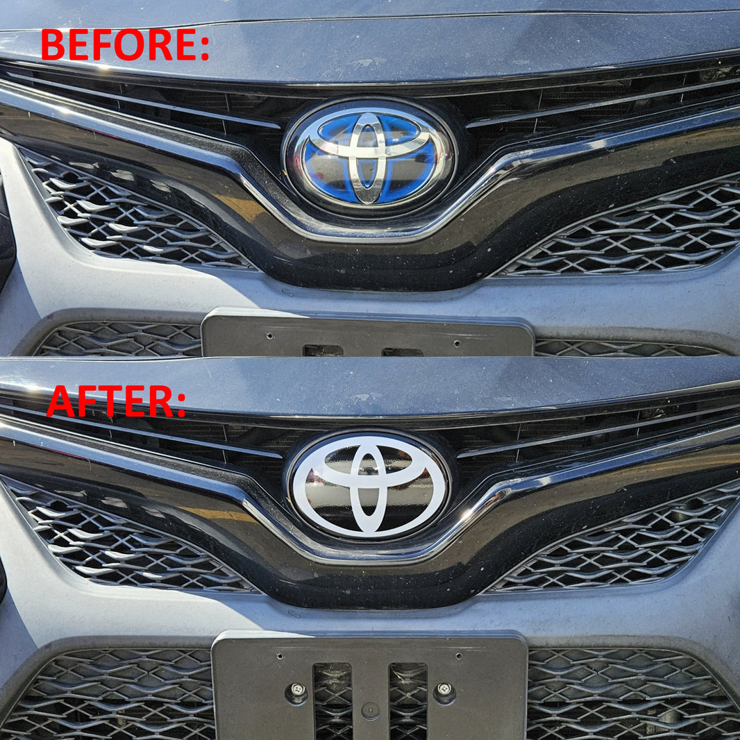 Matte Black Emblem Overlay For Toyota Camry, Avalon, Prius – Rear Fender Hybrid Badge