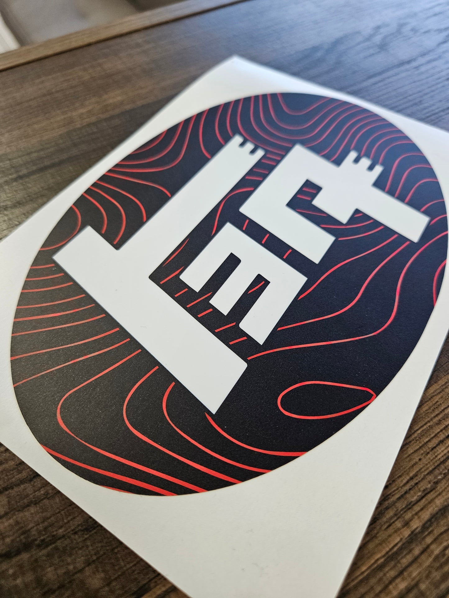 2018-2023 Toyota Tacoma Topographic Front Emblem Vinyl Overlay - "TEQ" Logo