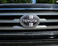 2018-2023 Vintage Toyota Tacoma Grey-Striped Front Emblem Vinyl Overlay