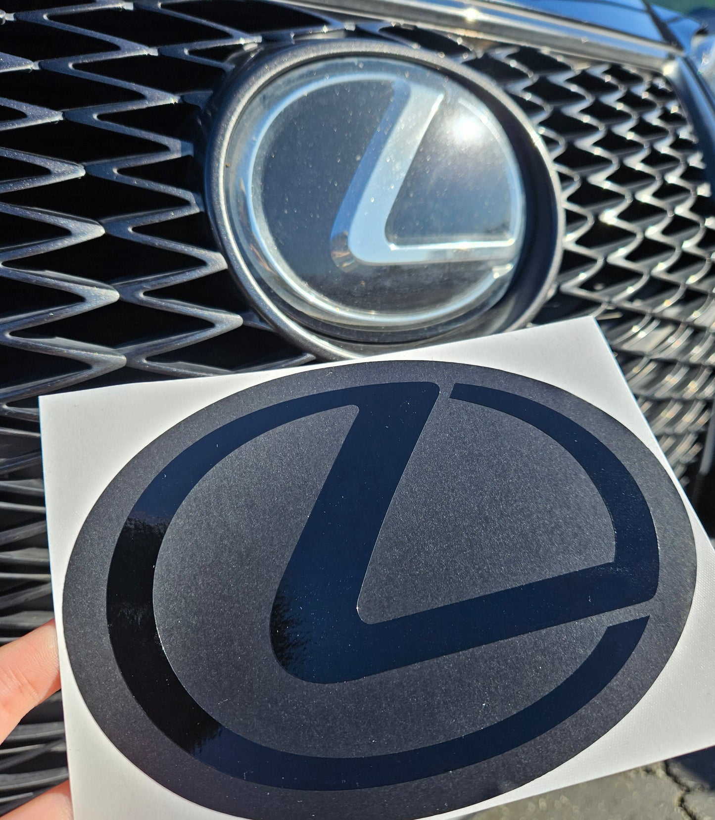 Stealth Lexus Emblem Front Only Vinyl Overlay Decal | IS,ES,RX