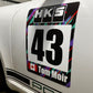 Custom Vintage HKS Power Inspired Track Racing Numbers Set | Vinyl Sticker or Reusable Magnet