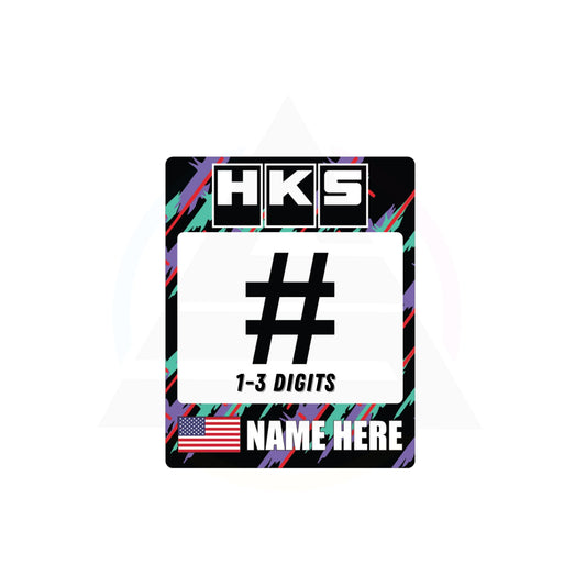 Custom Vintage HKS Power Inspired Track Racing Numbers Set | Vinyl Sticker or Reusable Magnet