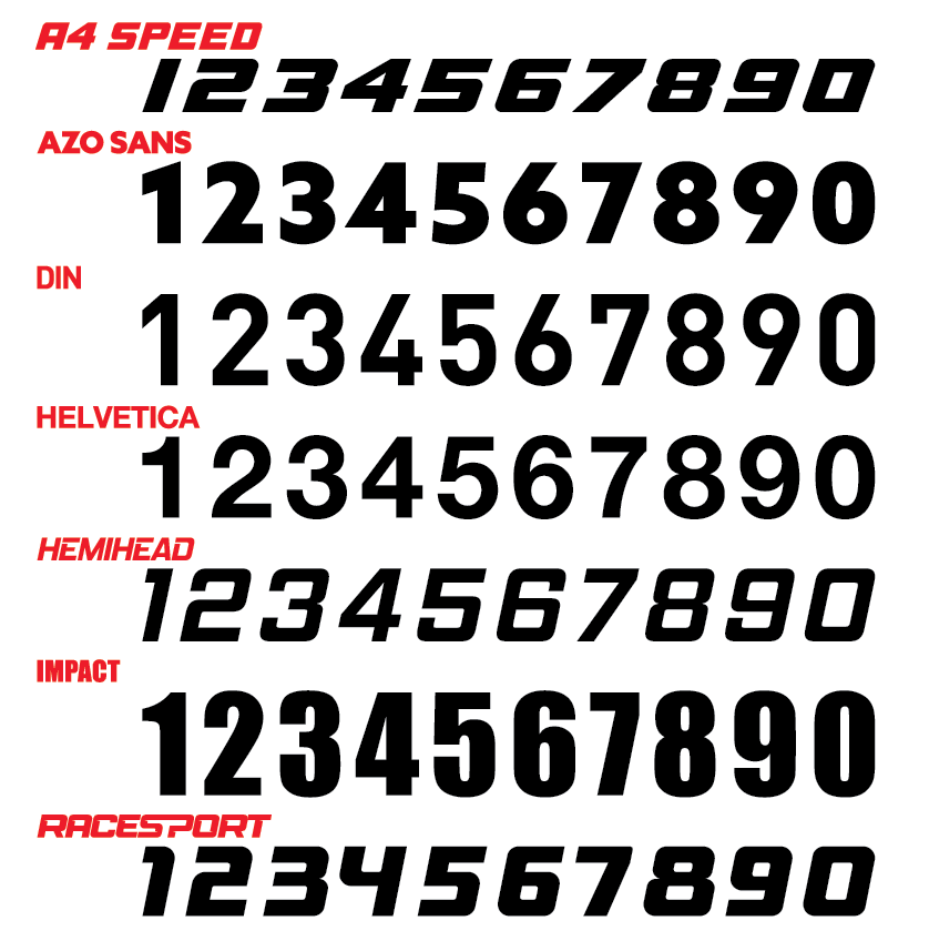 Custom Vinyl Track Number Decals