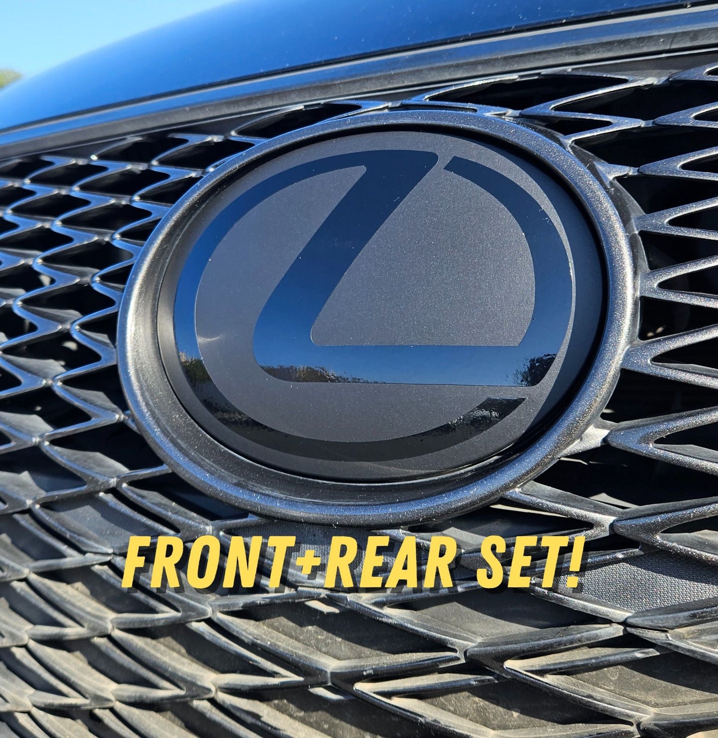 Stealth Lexus Emblem SET Vinyl Overlay Decal Front & Rear