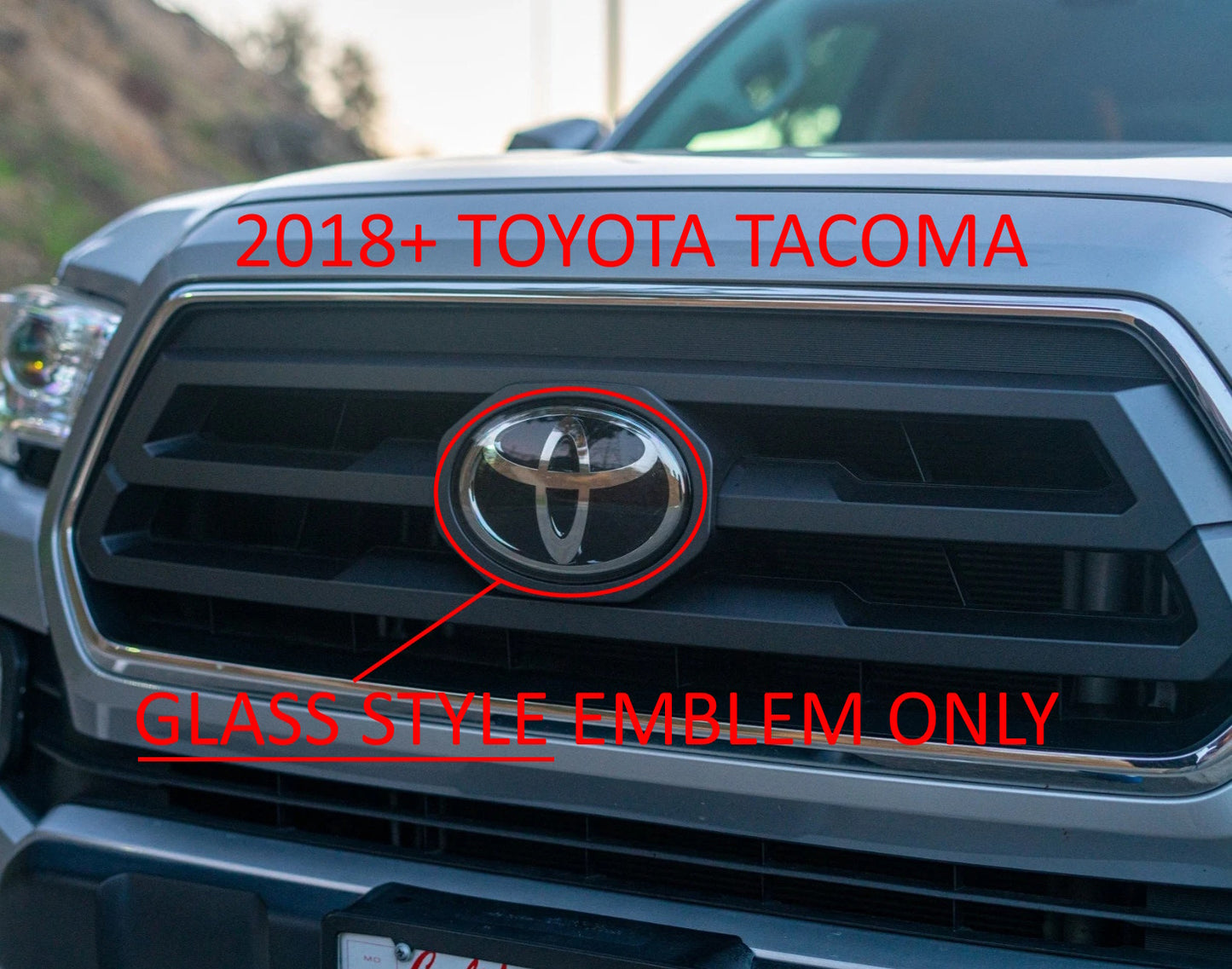 2018-2023 Toyota Tacoma Emblem Stealth Front Vinyl Overlay
