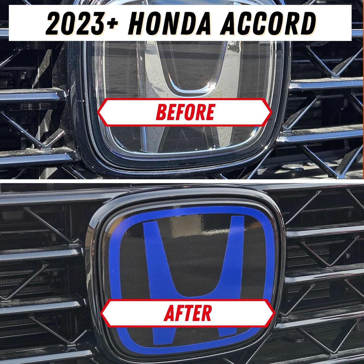 2023+ Honda Accord Front Emblem Overlay Vinyl Decal