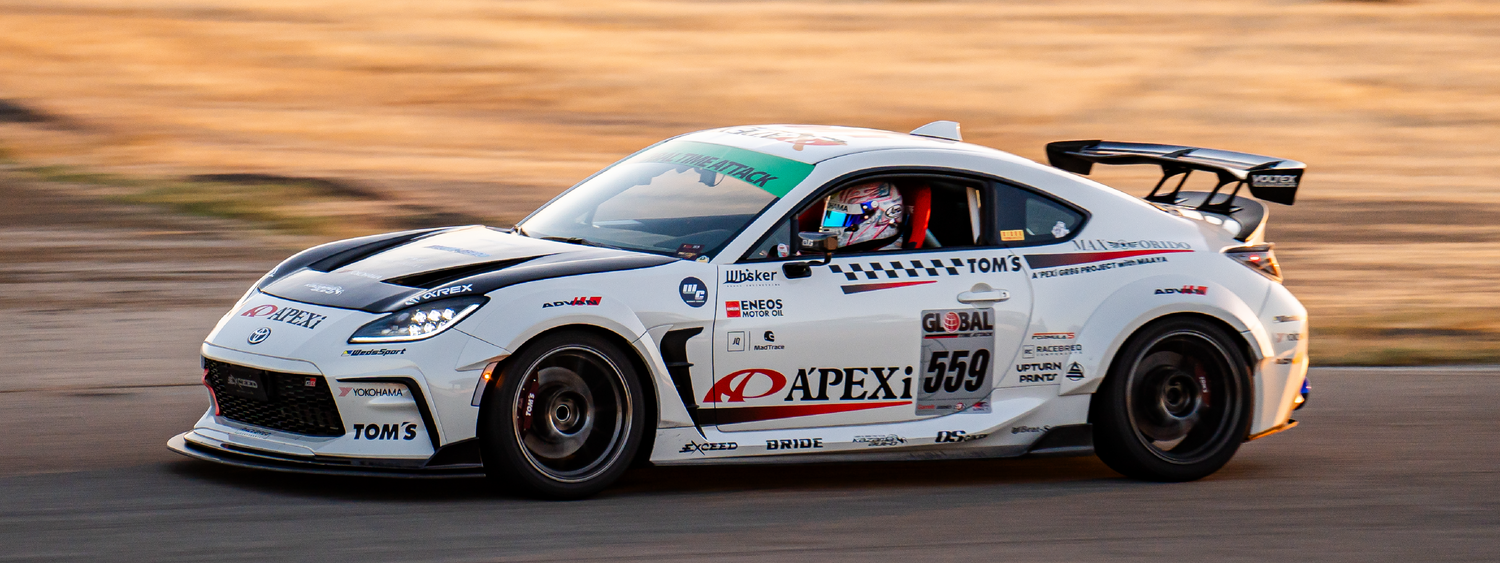 livery print and installed for apexi's gr86 seen at buttonwillow raceway