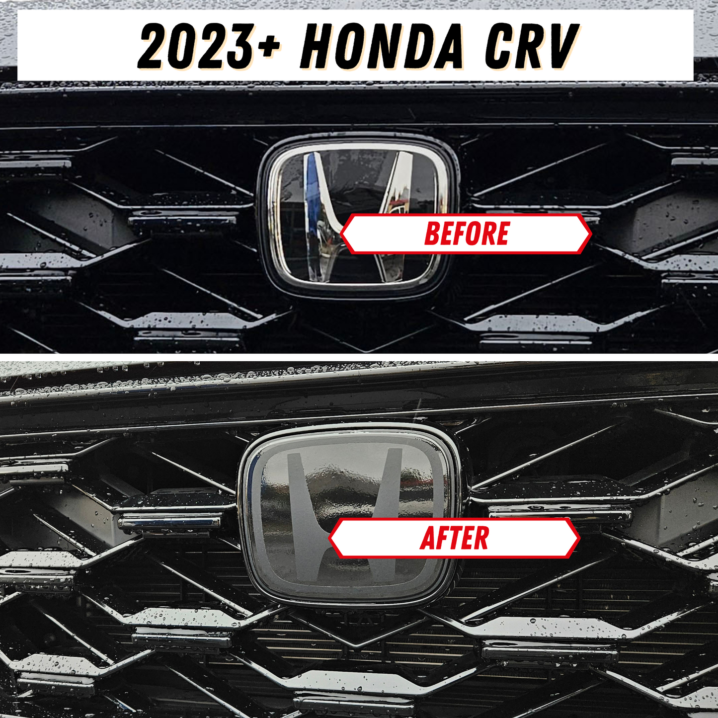 2023+ Honda CRV Stealth Front Emblem Overlay Vinyl Decal