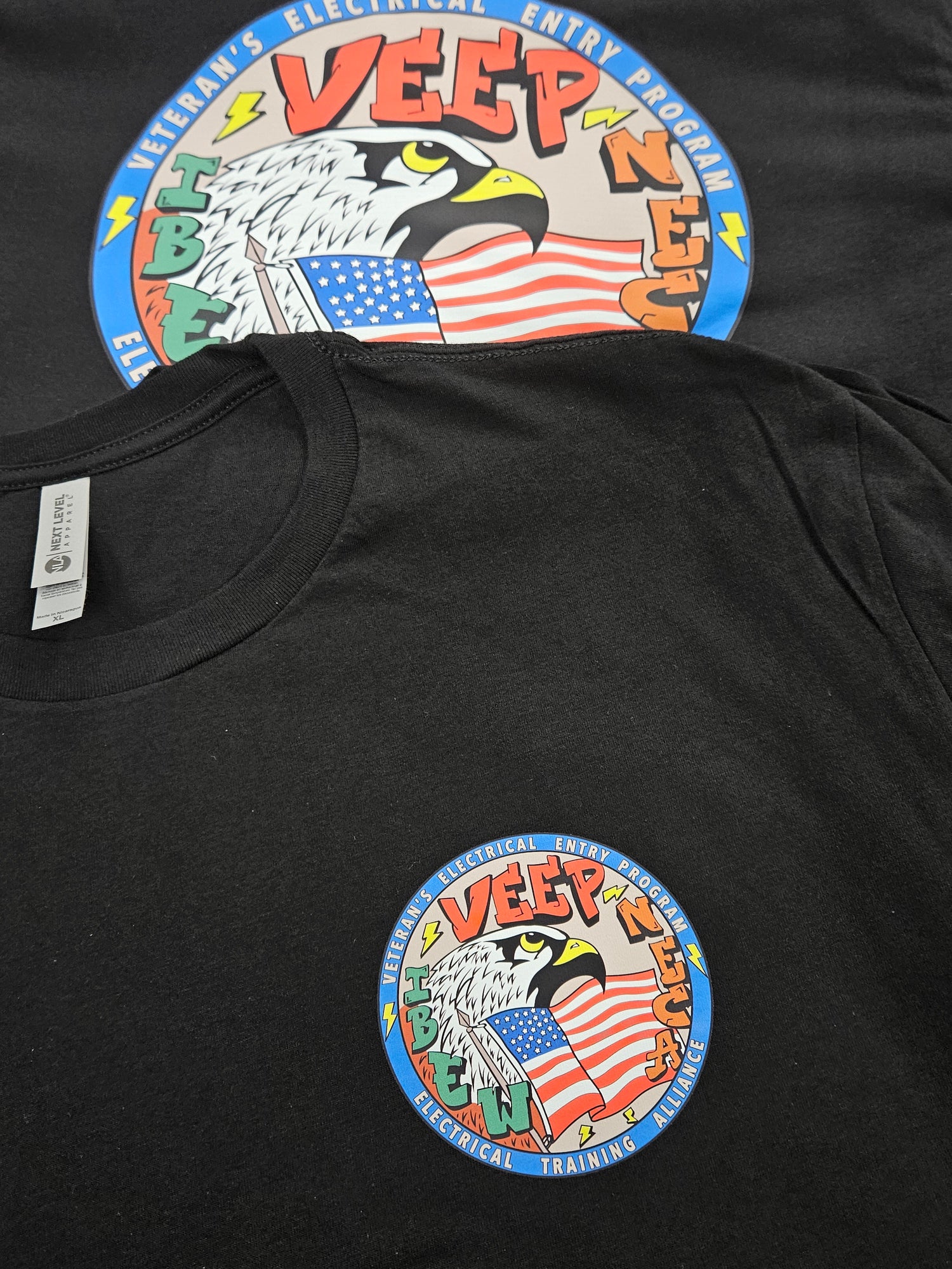 custom shirt printed for a school dedicated to veterans