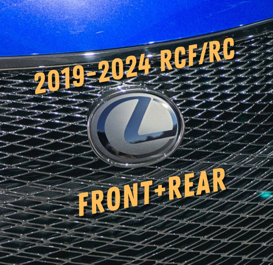 2019 - 2024 Lexus RCF/RC Stealth Emblem Set Vinyl Overlay Front & Rear