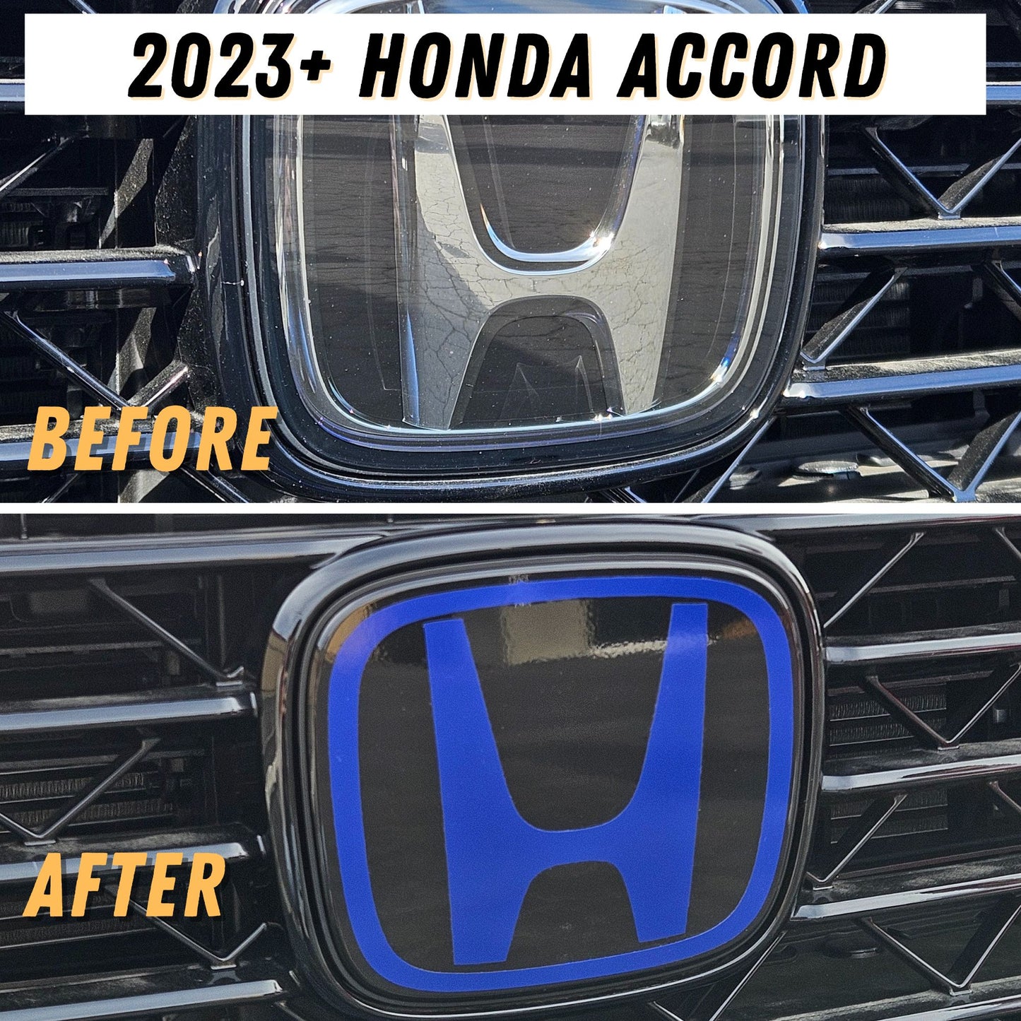 2023+ Honda Accord Front Emblem Overlay Vinyl Decal