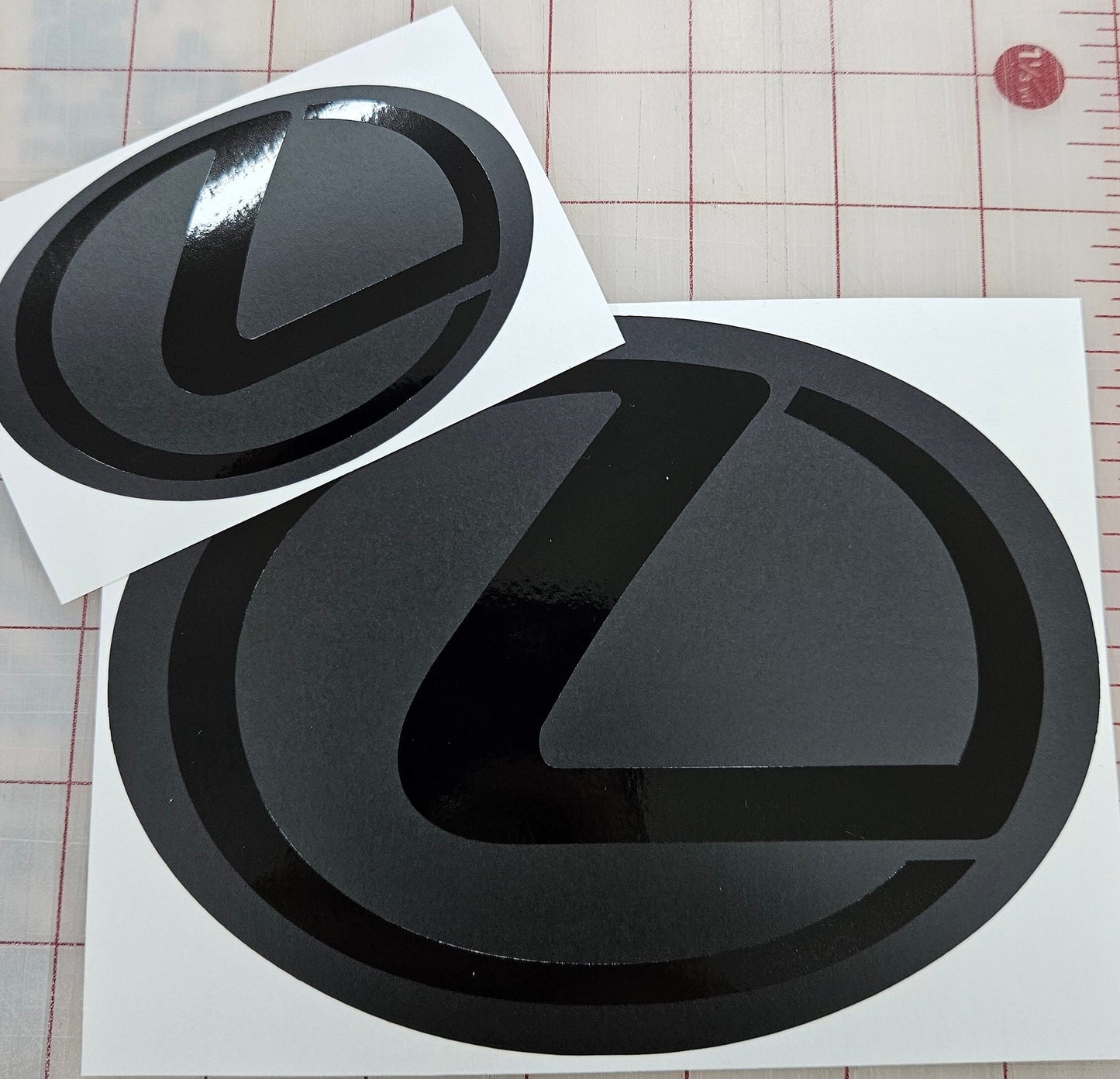 Stealth Lexus Emblem SET Vinyl Overlay Decal Front & Rear