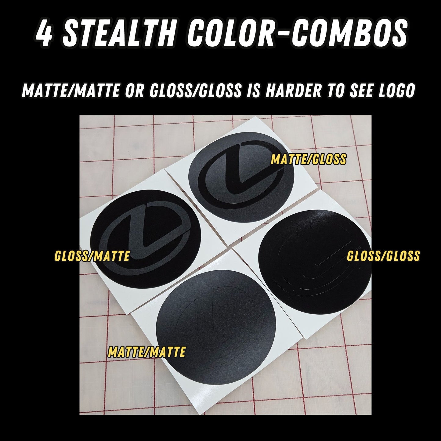 Stealth Wheel Cap Vinyl Overlay | Lexus Logo