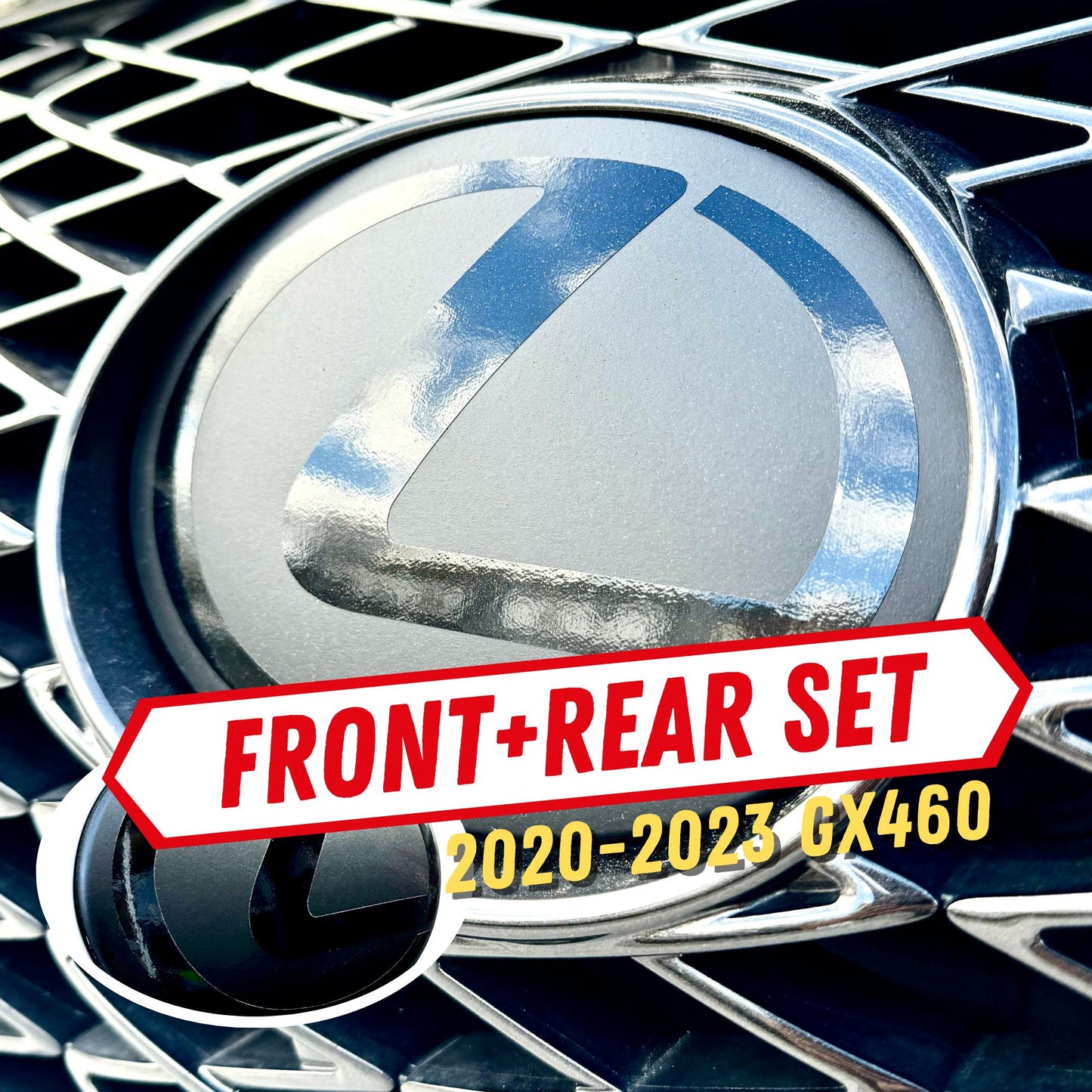 2020-2023 Lexus GX460 Stealth Emblem Overlay Vinyl SET | Front & Rear