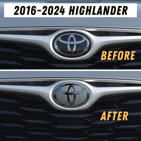 2016 - 2024 Toyota Highlander Stealth Front Emblem Vinyl Overlay