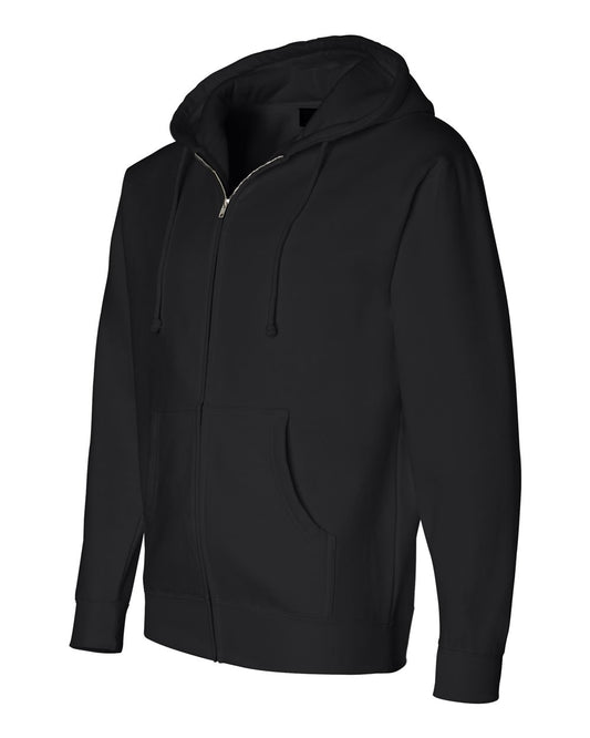 fully customizeable independent heavyweight full-zip hoodie sweater in multiple sizes and colors