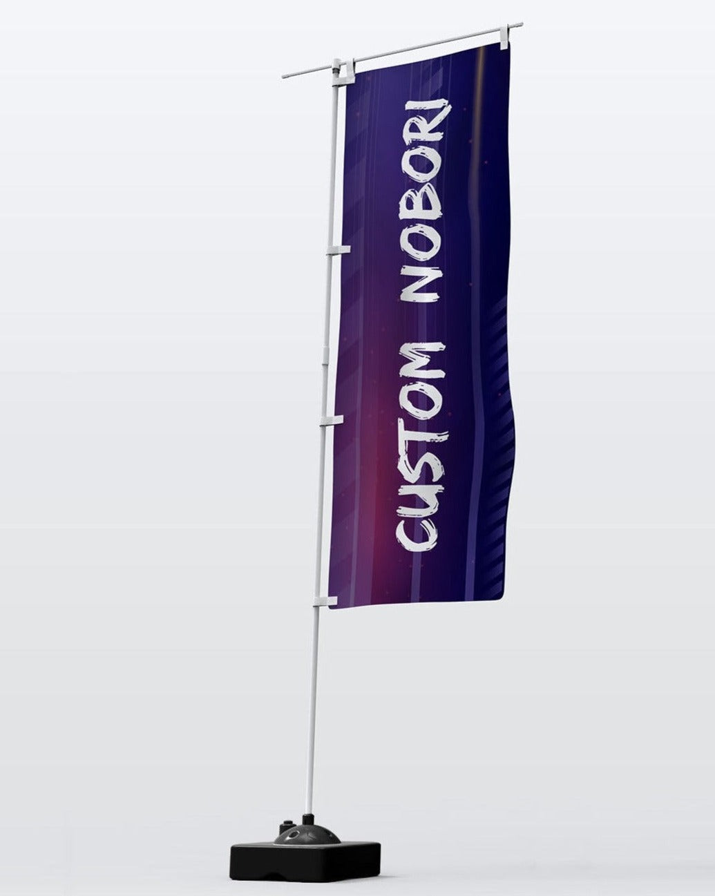 Custom full-color printed Japanese Nobori Flag and Banner. single or double-sided flags for jdm car teams, brands and restaurants 